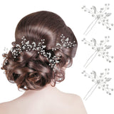 8 Pieces Bride Wedding Pearls Hair Pins Rhinestone Bridesmaid Hair Pieces Wedding Hair Accessories for Women and Girls (Silver) In Australia - Darrahopens