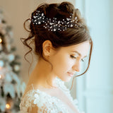 8 Pieces Bride Wedding Pearls Hair Pins Rhinestone Bridesmaid Hair Pieces Wedding Hair Accessories for Women and Girls (Silver)