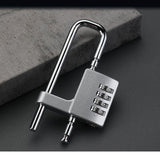 4 Digit Combination Lock Code Cabinet Lock U Shaped Gym Locker Adjustable Padlock Metal Long Shackle Lock for Outdoor In Australia - Darrahopens