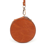 Leather Zipper Zero Wallet with Wrist Strap,Change Clip,Circular Change Storage Bag,Circular Mini Ultra-Thin Leather Zipper (2pc)