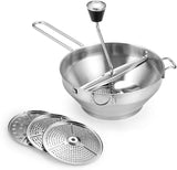 Rotary Food Mill Potato Ricer with 3 Interchangeable Disks, Great for Making Puree or Soups of Vegetables,Easy Assemble