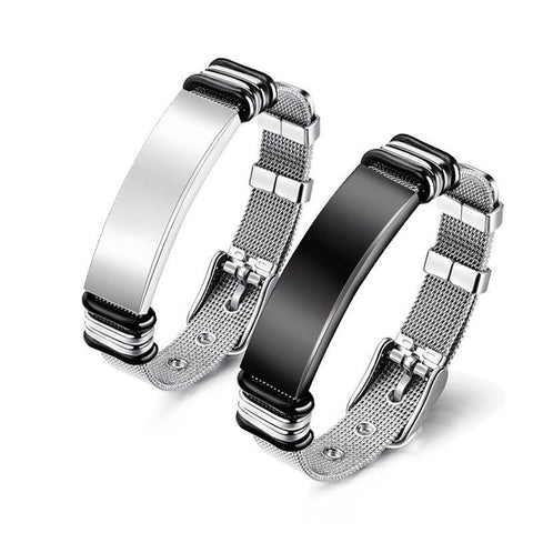 Men's Premium Bracelet Titanium Steel Adjustable Bracelet for Birthday
Steel Adjust Mesh Chain Cuff Bracelets （2pcs）