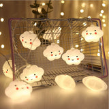 10 LED Battery Powered Room Light Baby Kids Cute Cloud Face Shape Lamp Corridor Decor Small Night Light Halloween Christmas