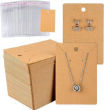 50Pcs Earring Cards with Earring Backs and Self-Sealing Bags Kit,9 x 6 cm Brown Earring Display Cards Earring Holder Cards In Australia - Darrahopens