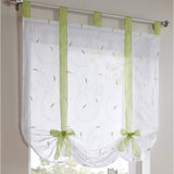 Top Rod Pocket Window Shades Kitchen Small Curtain Tie Up Adjustable Balloon Roman Tieback Drape for Cafe, （2pcs）