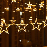 Window Curtain Lights with Modes Ramadan Decoration for Christmas, Wedding, Home Decorations (Warm White)