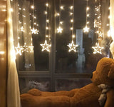 Window Curtain Lights with Modes Ramadan Decoration for Christmas, Wedding, Home Decorations (Warm White)