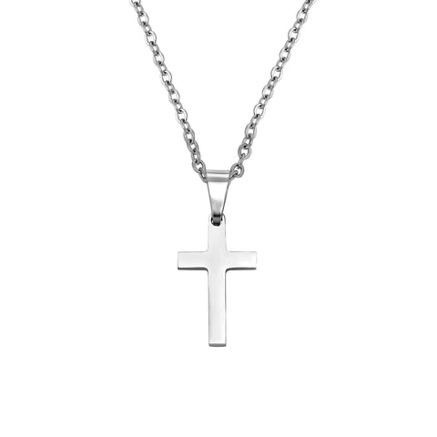 Cross Necklace for Men Silver Premium Alloy Solid Color Cross Pendant Necklace for Men Women Teens
Stainless Steel Cross （2pcs）