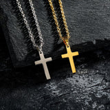 Cross Necklace for Men Silver Premium Alloy Solid Color Cross Pendant Necklace for Men Women Teens
Stainless Steel Cross （2pcs）