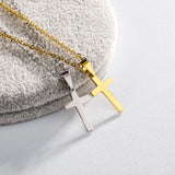 Cross Necklace for Men Silver Premium Alloy Solid Color Cross Pendant Necklace for Men Women Teens
Stainless Steel Cross （2pcs）