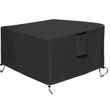 Square Fire Pit Cover Heavy Duty Waterproof Fire Table Cover, Outdoor Firepit Cover with Drawstring and Handles,82*82*61cm In Australia - Darrahopens