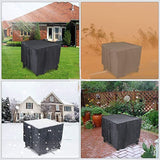 Square Fire Pit Cover Heavy Duty Waterproof Fire Table Cover, Outdoor Firepit Cover with Drawstring and Handles,82*82*61cm