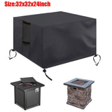 Square Fire Pit Cover Heavy Duty Waterproof Fire Table Cover, Outdoor Firepit Cover with Drawstring and Handles,82*82*61cm In Australia - Darrahopens