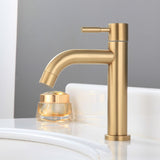 Solid Brass Single Handle Circular Faucet for Bathroom Sink | High Arc Faucet spout (Brushed Gold)
Drain and Supply Line