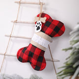 Christmas Plaid Pet Stocking - Cute Buffalo Plaid Doggy Bone Paw Stockings for Puppy Dog Pets Set - Pack of 2 In Australia - Darrahopens