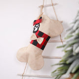 Christmas Plaid Pet Stocking - Cute Buffalo Plaid Doggy Bone Paw Stockings for Puppy Dog Pets Set - Pack of 2 In Australia - Darrahopens