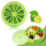 Creative Portable Mini 7 Day Weekly Circular Shape Rotary Cute Fruit Style Pill Storage Case Box (Lemon) In Australia - Darrahopens