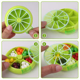 Creative Portable Mini 7 Day Weekly Circular Shape Rotary Cute Fruit Style Pill Storage Case Box (Lemon)