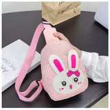 Pink Sling Backpack, Small Backpack for Girls, Kawaii Bag, Lightweight Canvas, Adjustable Shoulder Strap, Zipper