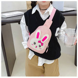 Pink Sling Backpack, Small Backpack for Girls, Kawaii Bag, Lightweight Canvas, Adjustable Shoulder Strap, Zipper