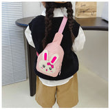Pink Sling Backpack, Small Backpack for Girls, Kawaii Bag, Lightweight Canvas, Adjustable Shoulder Strap, Zipper