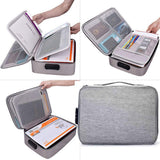 Multi-Layer Storage Pouch Credential Bag, Portable Bag Without Vibration ,Passport,Package File Pocket with 2 Separators (Grey) In Australia - Darrahopens