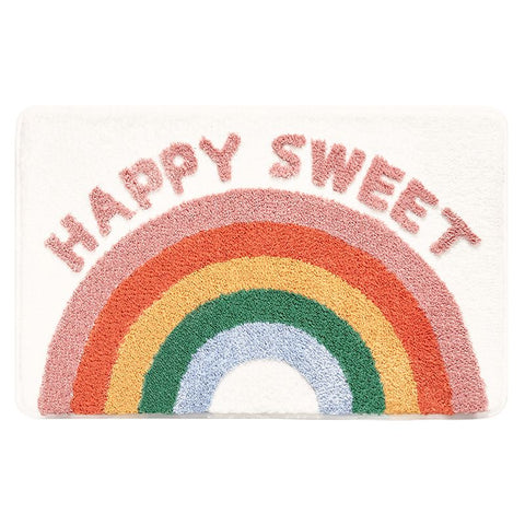 Bathroom Rugs Soft Rainbow Rug Non-Slip Bath Mat Ultra Absorbent Bath Rugs for Tub, Sink, Shower Cute Happy Sweet Doormat Welcome In Australia - Darrahopens