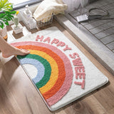 Bathroom Rugs Soft Rainbow Rug Non-Slip Bath Mat Ultra Absorbent Bath Rugs for Tub, Sink, Shower Cute Happy Sweet Doormat Welcome In Australia - Darrahopens