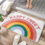 Bathroom Rugs Soft Rainbow Rug Non-Slip Bath Mat Ultra Absorbent Bath Rugs for Tub, Sink, Shower Cute Happy Sweet Doormat Welcome In Australia - Darrahopens