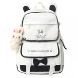 Kawaii Girl backpack with Cute Plush Doll Pendant Cute Elementary Schoolbag,Aesthetic Backpack for Teen Girls（Black） In Australia - Darrahopens