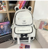 Kawaii Girl backpack with Cute Plush Doll Pendant Cute Elementary Schoolbag,Aesthetic Backpack for Teen Girls（Black） In Australia - Darrahopens