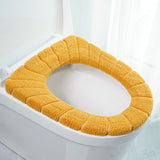 Bathroom Soft Thicker Warmer Stretchable Washable Cloth Toilet Seat Cover Pads, 2 PCS
Cushion Thick Plush Warm Pads toilet seat