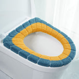 Bathroom Soft Thicker Warmer Stretchable Washable Cloth Toilet Seat Cover Pads, 2 PCS
Cushion Thick Plush Warm Pads toilet seat