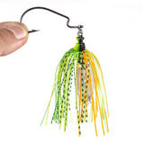 Fishing Lure with Weed Guard,Skirted Swimming Bass Jigs, Looseness-Proof Tied Jig Head, Swinging Fishing Jig Lures for Bass