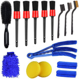 Car Detailing Brushes Kit 18pcs Auto Detailing Brushes Set for Car Seat Cleaning Car Engine Detailing Kit Motorcycle Interior