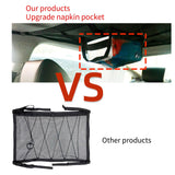 Truck Car Roof Ceiling Cargo Net Pocket Interior Double Layer with Buckle Organization Compatible for SUV Campers