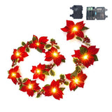 String Lights Lighted Poinsettia Garland Red Poinsettia Light Xmas Flower Garland Flower Hanging Light Poinsettia Flower Light In Australia - Darrahopens
