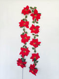 String Lights Lighted Poinsettia Garland Red Poinsettia Light Xmas Flower Garland Flower Hanging Light Poinsettia Flower Light