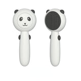 Cat Grooming Brush Panda-shaped Adorable Shedding Brush Massage Tool for Removing Floating Hair (blue and grey)