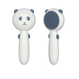 Cat Grooming Brush Panda-shaped Adorable Shedding Brush Massage Tool for Removing Floating Hair (blue and grey)