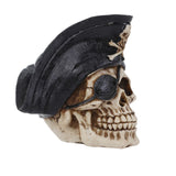Realistic Human Skull Resin Statue Head Skeleton Ghost Whisper Graveyard of Craniums Figurine Sculpture, Skull with Pirate