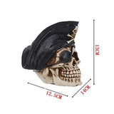 Realistic Human Skull Resin Statue Head Skeleton Ghost Whisper Graveyard of Craniums Figurine Sculpture, Skull with Pirate