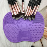 Silicon Makeup Brush Cleaning Mat Makeup Brush Cleaner Pad Cosmetic Brush Cleaning Mat Portable Washing Tool Scrubber（2pcs）