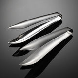 Hand Hammered Stainless Steel Serving Tongs
 Stainless Steel Utility Tongs, Set of 2
 Light Force for Firm Grip, Stainless Steel