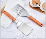 Metal Spatula 2pcs Fish Spatula Slotted Turner Stainless Steel Egg Grill Flipper Cooking Utensils with Wood Handle for Pancake