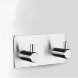 Self Adhesive Stainless Steel Hooks,Wall Mounted Heavy Duty Hanger,Key Rack Towel Hooks for Bathroom,Living Room,Kitchen (2 hooks)