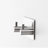 Self Adhesive Stainless Steel Hooks,Wall Mounted Heavy Duty Hanger,Key Rack Towel Hooks for Bathroom,Living Room,Kitchen (2 hooks)