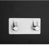 Self Adhesive Stainless Steel Hooks,Wall Mounted Heavy Duty Hanger,Key Rack Towel Hooks for Bathroom,Living Room,Kitchen (2 hooks)