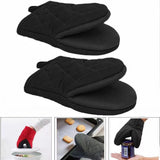 1 Pair Short Oven Mitts, Heat Resistant Silicone Kitchen Mini Oven Mitts for , Non-Slip Grip Surfaces and Hanging Loop Gloves
