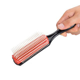 9-Rows Cushion Nylon Bristle Hair Brush Women Men Curly Wet or Dry Hair Classic Detangling Brushes for Separating Shaping Defining